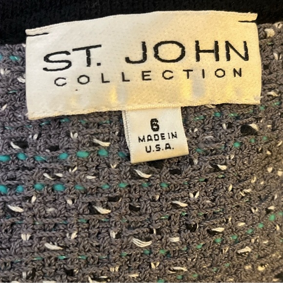 St John Collection Zip Front Knit Multi Color Lightweight Jacket Women’s size 6 - Picture 6 of 10